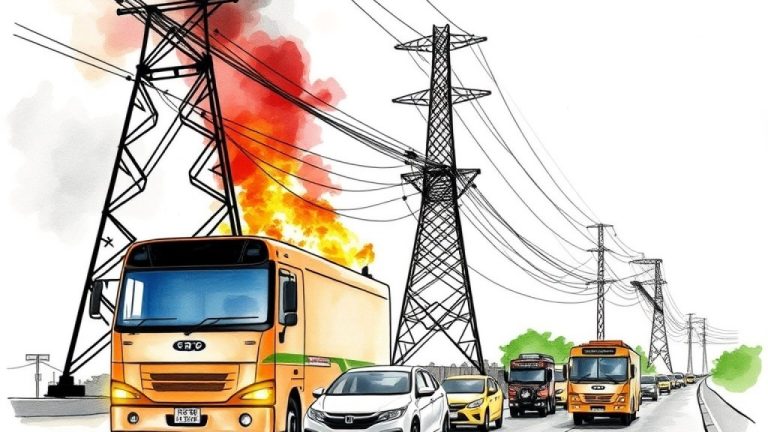 High Voltage Power Line Collapse Disrupts Traffic on Delhi-Jaipur Highway