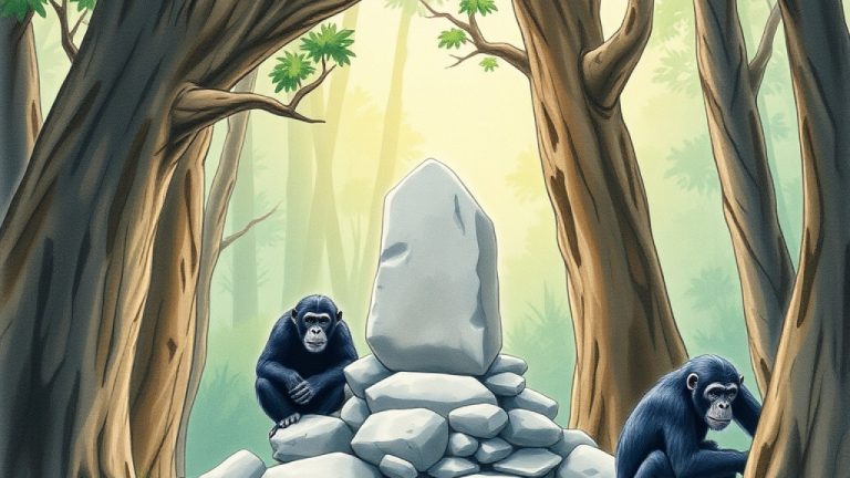 Wild Chimpanzees Build Stone Shrines at Specific Trees, Raising Questions About Primate Ritual and Symbolism